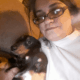 Bobbie Terry with two of her Dachshunds