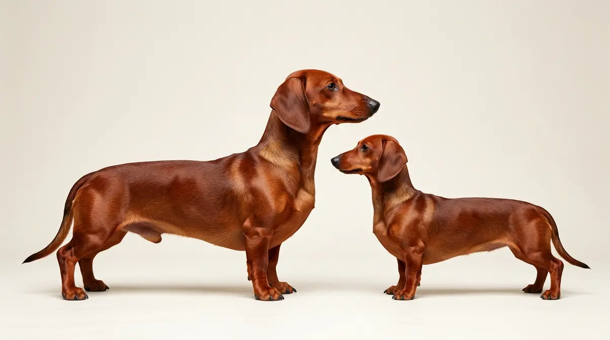 Short hair dachshund breed overview showing smooth coat, long body, and short legs in standard and miniature sizes
